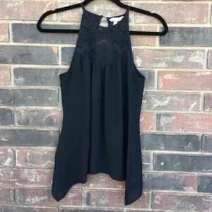 Candies cami top lace top, floaty sheer asymmetrical spaghetti straps